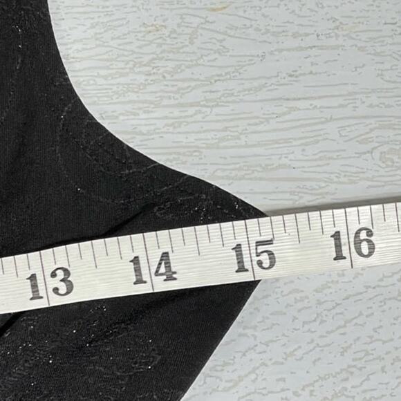 Star Vixen Black Silver Shimmer Flower Retro A Line Dress Size Medium - Picture 6 of 10